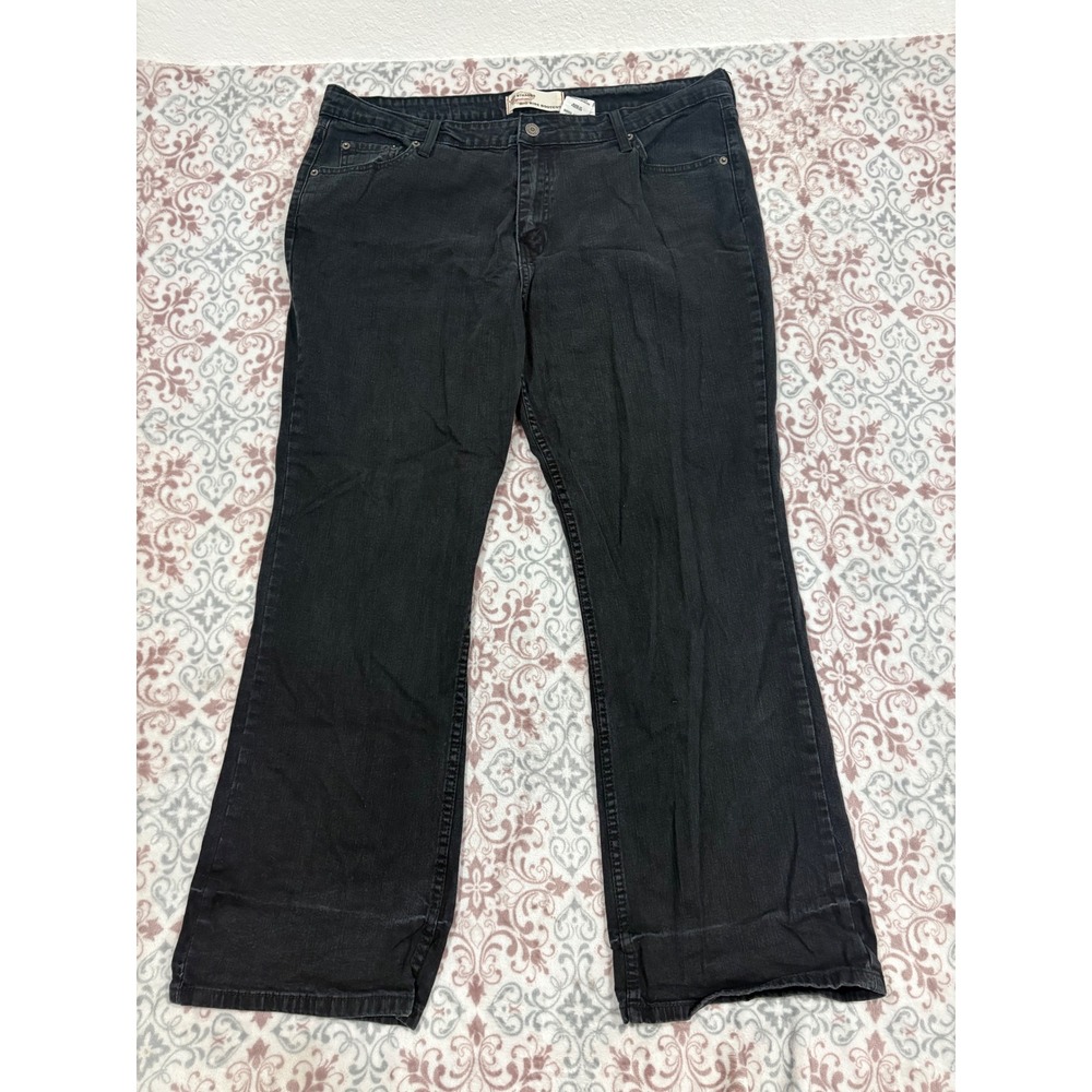 Levi Strauss Signature Mid Rise Bootcut Jeans Black 18 Short Stretch Denim